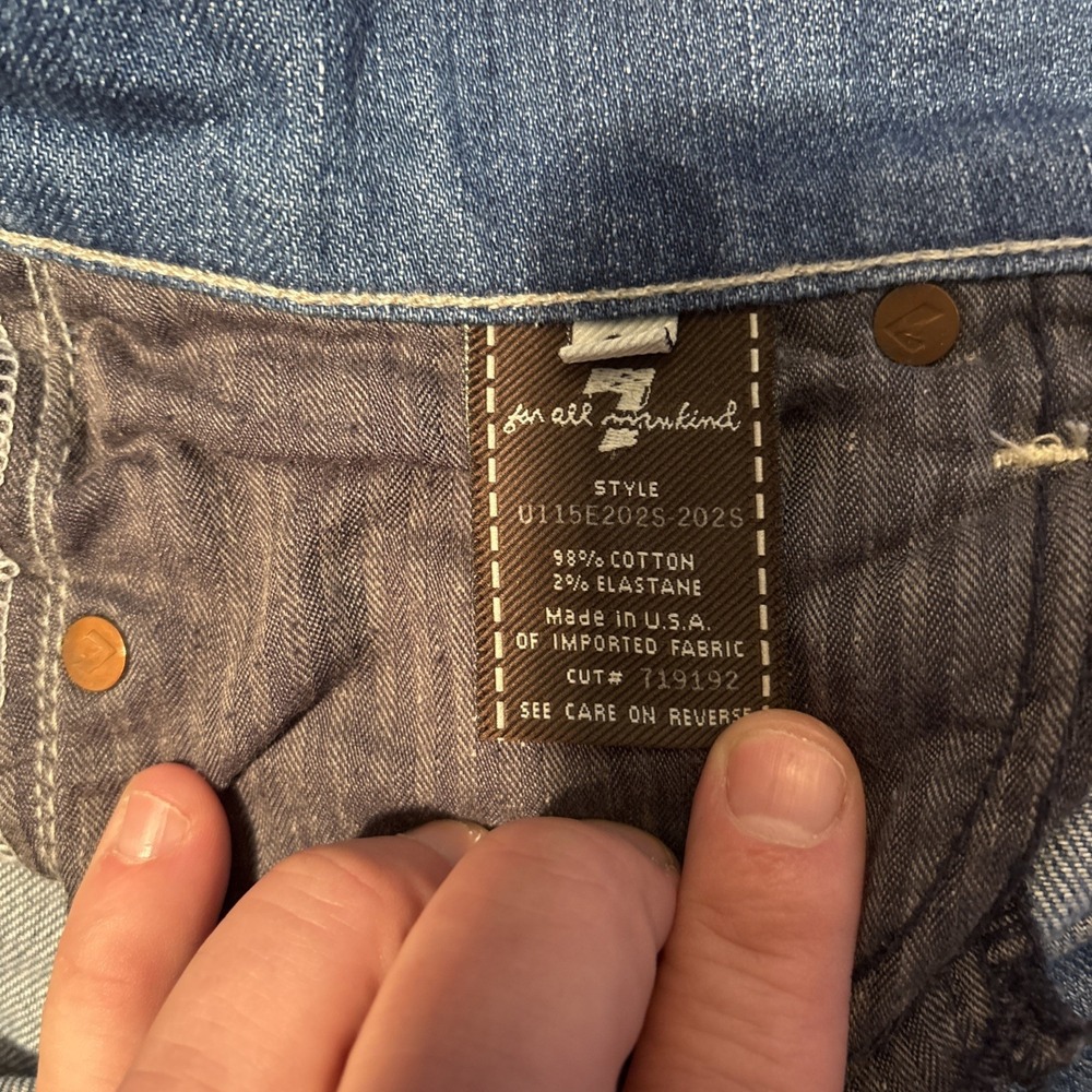 7 For All Mankind Dojo Blue Flared Jeans Womens Size 28 U115E202S-202S - Picture 3 of 9